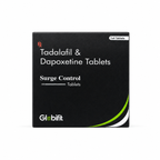 Globifit Surge Control Tadalafil and Dapoxetine tablets box on white background